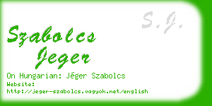 szabolcs jeger business card
